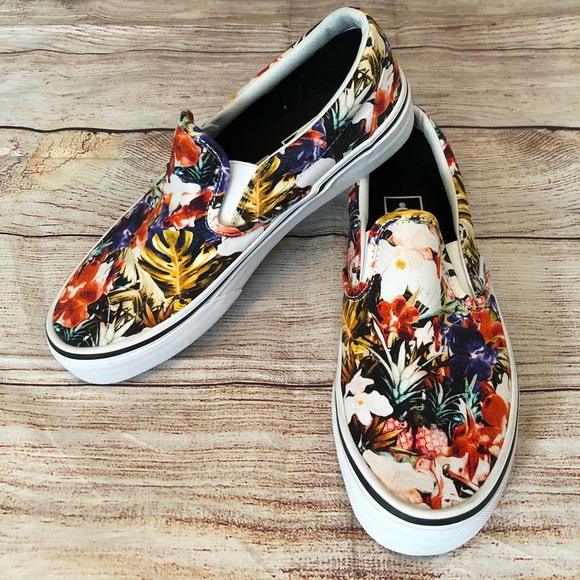 tropical pineapple black vans
